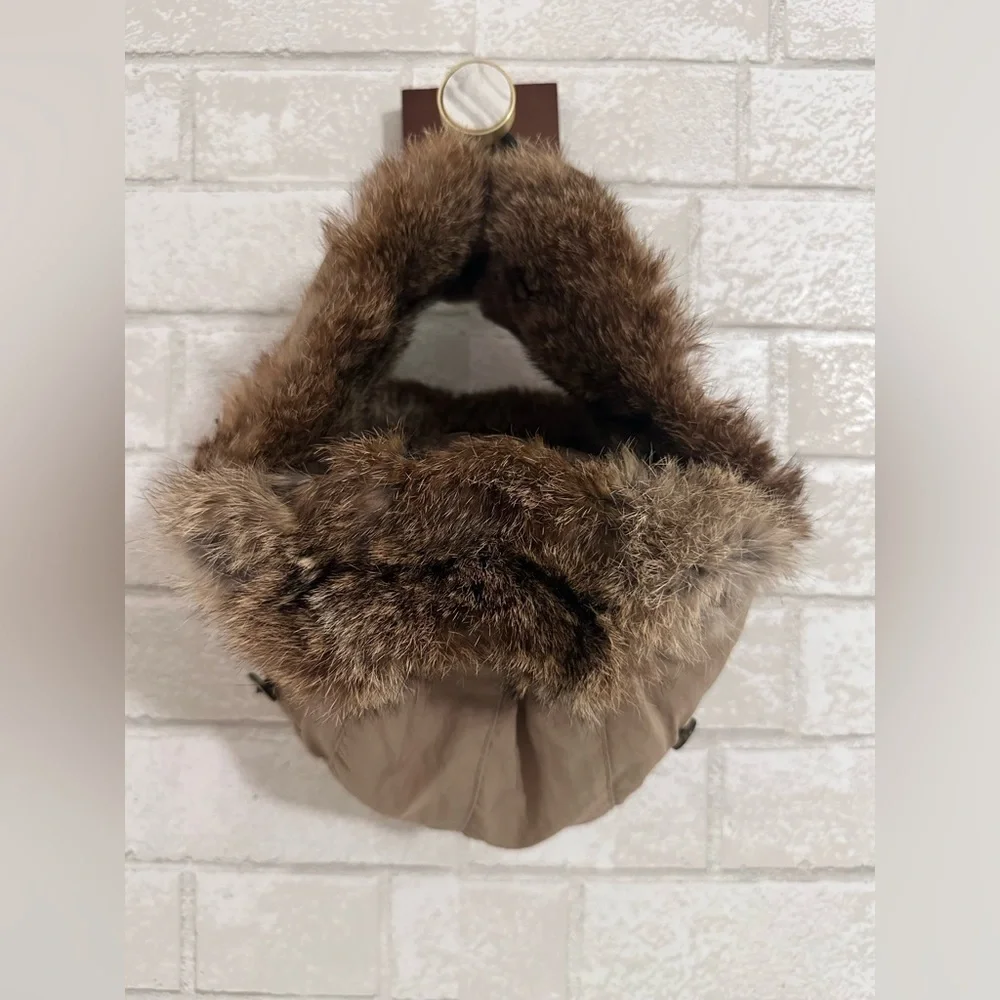 Vintage Style Trapper bomber winter hat with flaps Hat Fur Trim size L kids